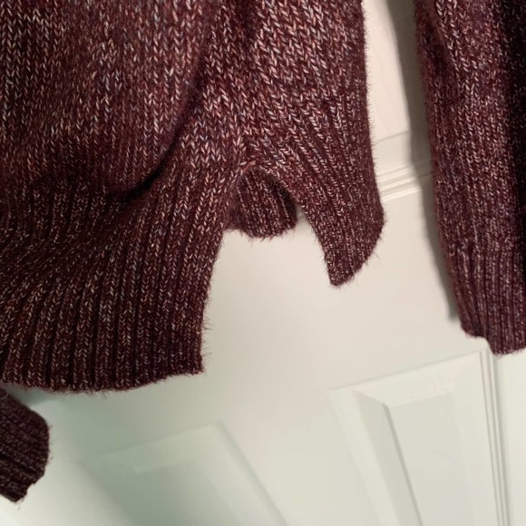 1. State Mock Neck Pullover Wool Blend Knit Sweater Burgundy XS - Picture 6 of 7